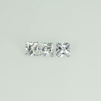 4.00 mm Natural Calibrated White Sapphire Loose Gemstone Princess Cut