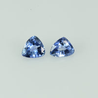 0.56 - 0.76 cts Natural Blue Sapphire Loose Gemstone Trillion Cut Pair