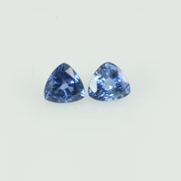 0.56 - 0.76 cts Natural Blue Sapphire Loose Gemstone Trillion Cut Pair