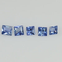 1.7-2.3 MM Natural Princess Cut Blue Sapphire Loose Gemstone