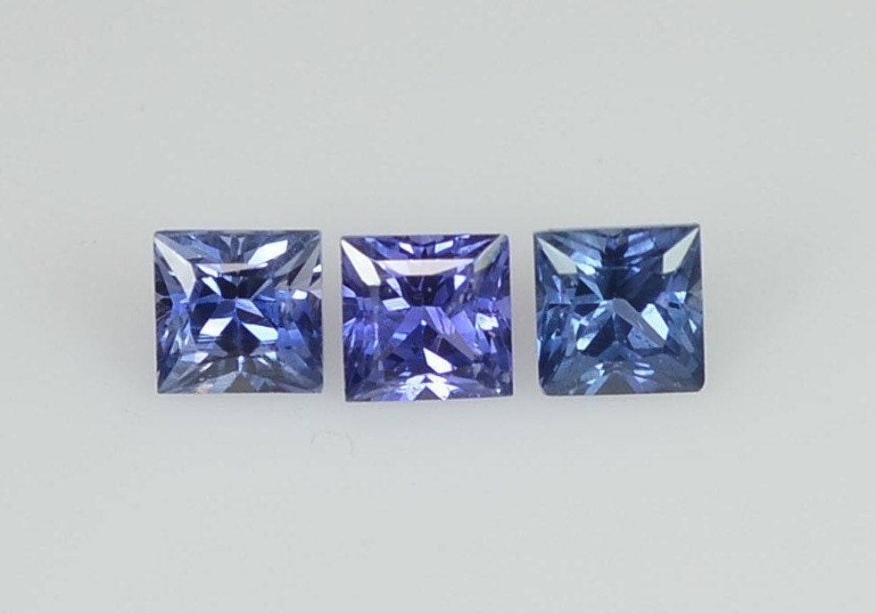 1.40 - 3.5 MM Natural Princess Cut Blue Sapphire Loose Gemstone