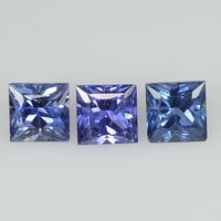 1.40 - 3.5 MM Natural Princess Cut Blue Sapphire Loose Gemstone