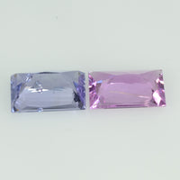 2.03 cts Noheat Natural Fancy Sapphire Loose Pair Gemstone Baguette Cut