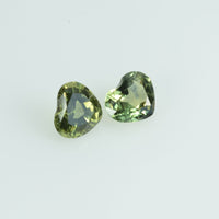 0.54 cts Natural Green Yellow Sapphire Loose Gemstone Heart Cut