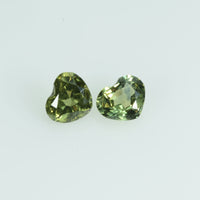 0.54 cts Natural Green Yellow Sapphire Loose Gemstone Heart Cut