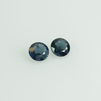 3.7-3.8 mm Natural Blue Sapphire Loose Pair Gemstone Round Cut