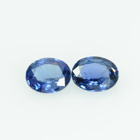 0.74 Cts Natural Blue Sapphire Loose Pair Gemstone Oval Cut