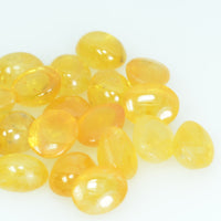 5x4 MM Natural Orange Sapphire Cabchon Loose Gemstone Oval Cut