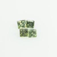 1.8-2.5 MM Natural Princess Cut Green Sapphire Loose Gemstone