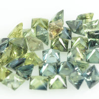1.8-2.5 MM Natural Princess Cut Green Sapphire Loose Gemstone