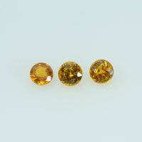 3.0 mm Natural Orange Yellow Sapphire Loose Gemstone Round Cut