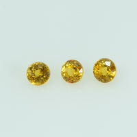 3.0 mm Natural Orange Yellow Sapphire Loose Gemstone Round Cut