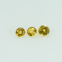 3.0 mm Natural Orange Yellow Sapphire Loose Gemstone Round Cut