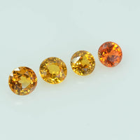 2.0 mm lot Natural Orange Sapphire Loose Gemstone Round Cut
