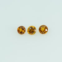 2.5 mm lot Natural Orange Yellow Sapphire Loose Gemstone Round Cut