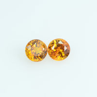 3.2 mm Natural Orange Sapphire Loose Gemstone Round Cut