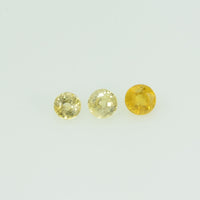 2.5 mm lot Natural Yellow Sapphire Loose Gemstone Round Cut