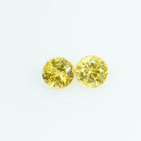 Natural Yellow Sapphire Loose Gemstone Pair Round Cut