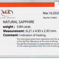 0.84 cts natural blue sapphire loose gemstone oval cut