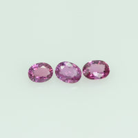 3.5x2.5 mm Lot Natural Thai Ruby Loose Gemstone Oval Cut