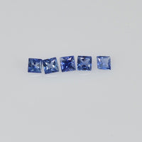 1.2-1.8 MM Natural Princess Cut Blue Sapphire Loose Gemstone