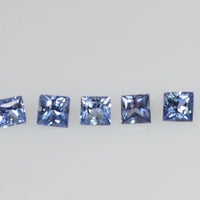 1.00- 1.80 MM Natural Blue Sapphire Loose Gemstone Princess Cut