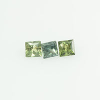1.8-2.5 MM Natural Princess Cut Green Sapphire Loose Gemstone