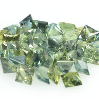 1.8-2.5 MM Natural Princess Cut Green Sapphire Loose Gemstone
