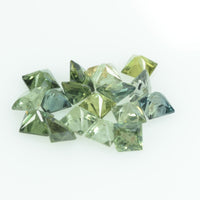 2.5-3.0 MM Natural Princess Cut Green Sapphire Loose Gemstone - Thai Gems Export Ltd.