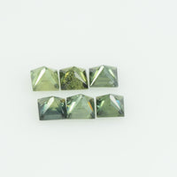 2.5-3.0 MM Natural Princess Cut Green Sapphire Loose Gemstone - Thai Gems Export Ltd.