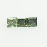 2.5-3.0 MM Natural Princess Cut Green Sapphire Loose Gemstone - Thai Gems Export Ltd.