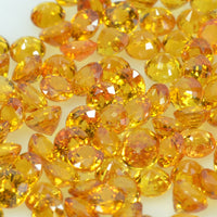 3.0 mm Natural Orange Yellow Sapphire Loose Gemstone Round Cut