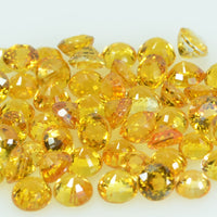 3.0 mm Natural Orange Yellow Sapphire Loose Gemstone Round Cut