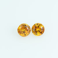 3.2 mm Natural Orange Sapphire Loose Gemstone Round Cut