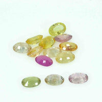6x4 MM lot Natural Multi-Color Sapphire Loose Gemstone Oval Cut