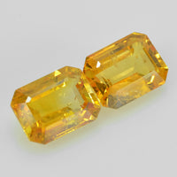 4.08 Cts Natural Yellow Sapphire Loose Pair Gemstone Octagon Cut