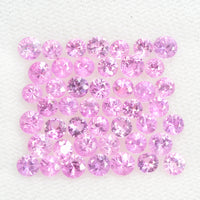 2.5-4.5 mm Natural Pink Sapphire Loose Gemstone Round Diamond Cut Vs Quality