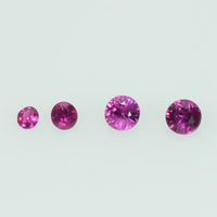 1.0-1.8 mm Natural Pink Sapphire Loose Gemstone Round Diamond Cut Vs Quality AAA+ Color