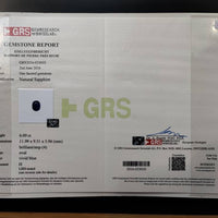 6.09 cts Natural Blue Sapphire Loose Gemstone Oval Cut GRS Certified