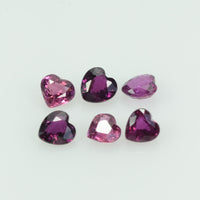 3.25 mm Lot Natural Ruby Loose Gemstone Heart Cut