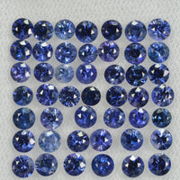 0.8-5.0 mm Natural Blue Sapphire Loose Gemstone Round Diamond Cut Vs Quality Color