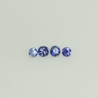1.2 -4.0 mm Natural Blue Sapphire Loose Gemstone Round Diamond Cut Vs Quality Color
