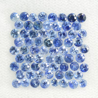 0.8-4.5 mm Natural Blue Sapphire Loose Gemstone Round Diamond Cut Cleanish Quality Color