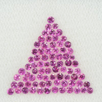 1.4-1.7 mm Natural Pink Sapphire Loose Gemstone Round Diamond Cut Cleanish Quality AA Color