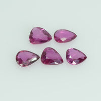 5x4 mm Lot Natural Ruby Loose Gemstone Pear Cut