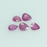 5x4 mm Natural Ruby Loose Gemstone Pear Cut