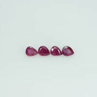 5x4 mm Natural Ruby Loose Gemstone Pear Cut