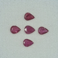 5x4 mm Natural Ruby Loose Gemstone Pear Cut