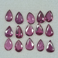 6x4 mm Natural Ruby Loose Gemstone Pear Cut