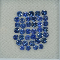 3.0-3.5 mm Natural Blue Sapphire Loose Gemstone Round Diamond Cut Vs Quality Color